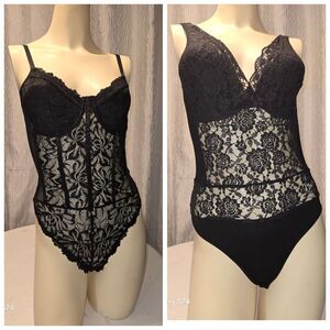 Elegant Black Lace Chemise Set Of 2